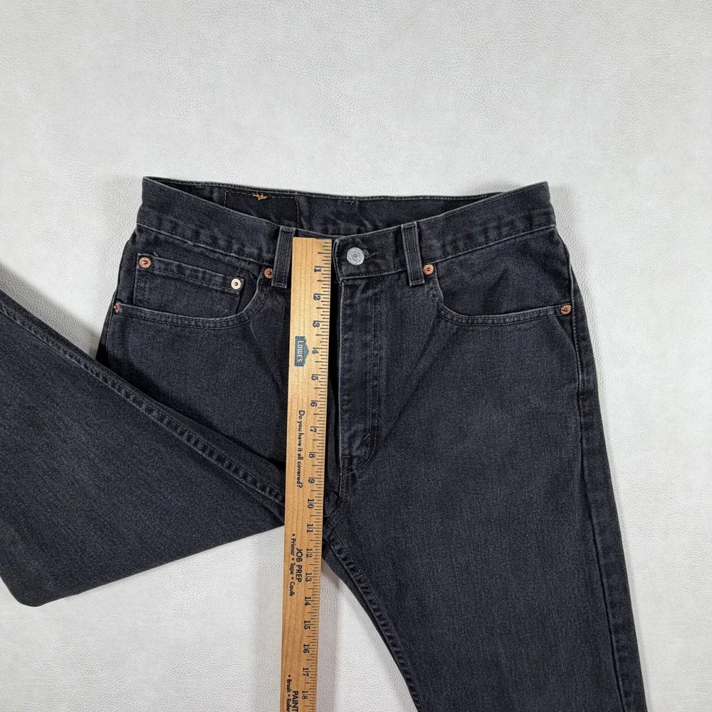 Vintage Levis 505 Mens 30x36 Regular Fit Straight Leg Black Jeans Made in USA